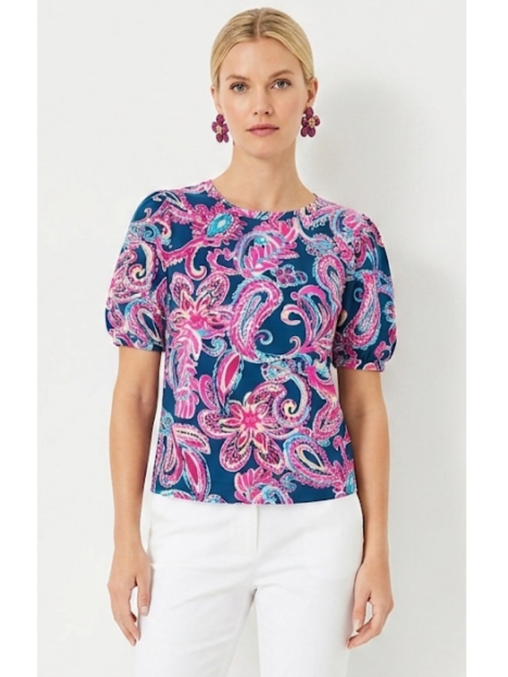 Lilly Pulitzer Rhett Top Multi Flitting About Paisley